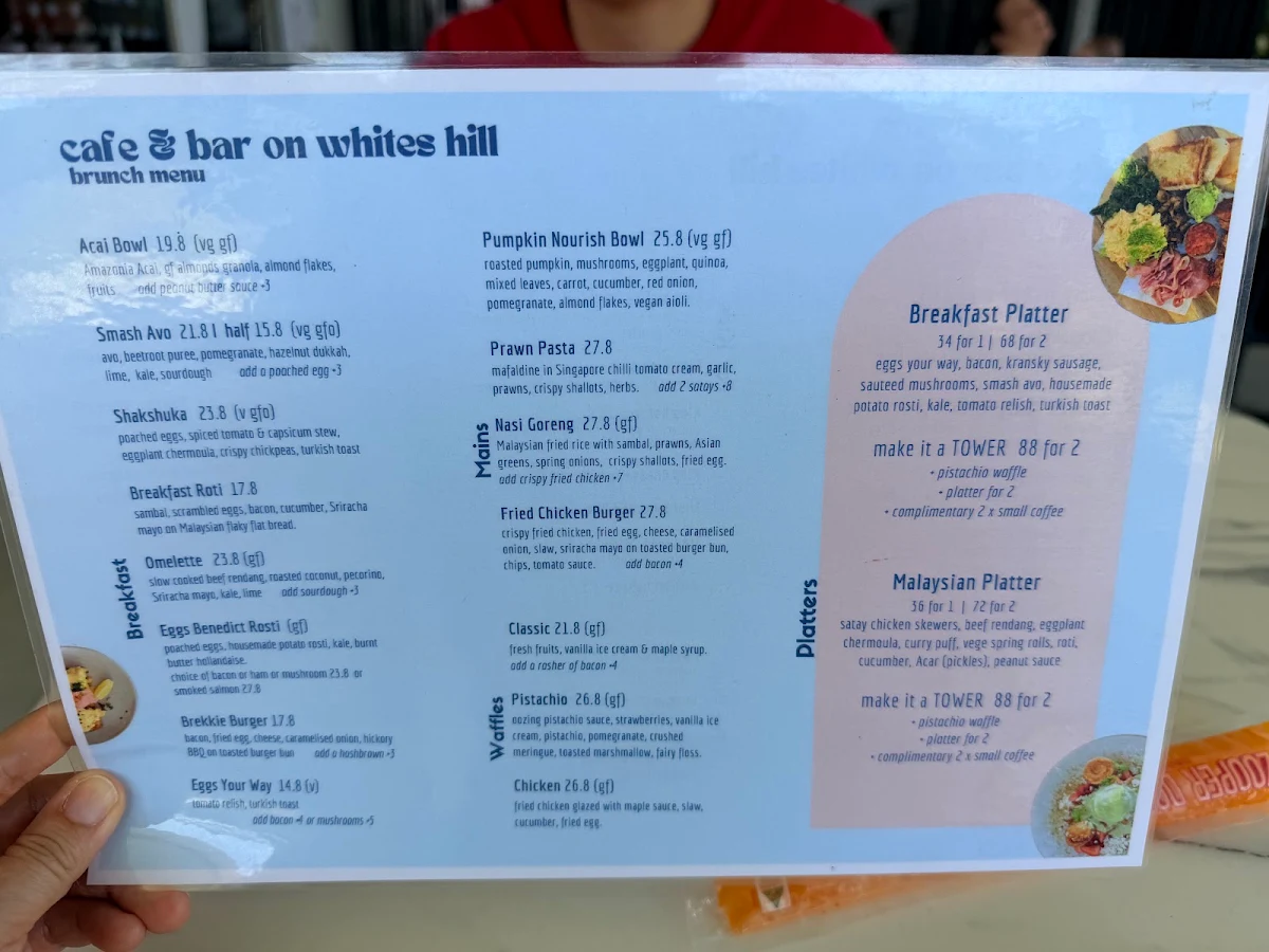 Menu, Cafe & Bar on Whites Hill