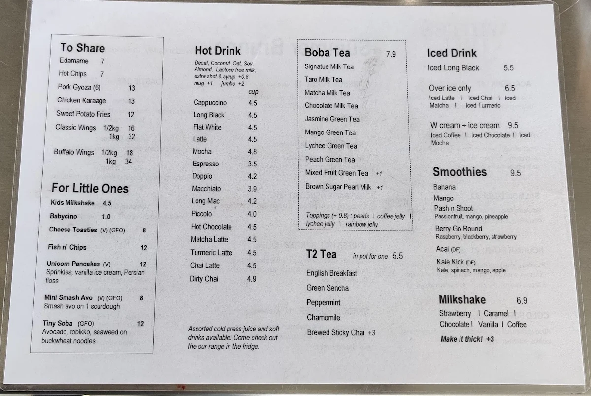 Menu, Cafe & Bar on Whites Hill