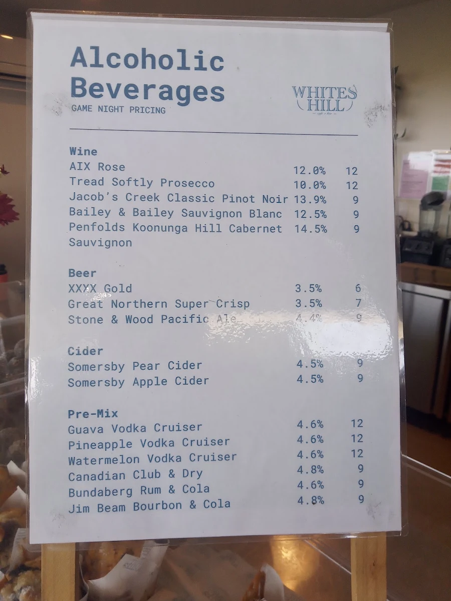 Menu, Cafe & Bar on Whites Hill