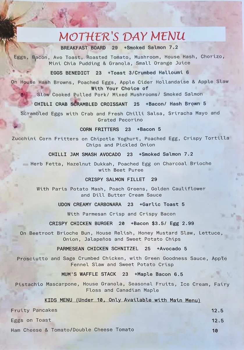 Menu, Moon and Back