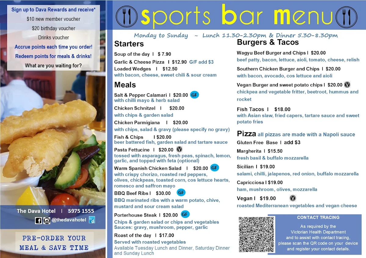 Menu, The Dava Hotel