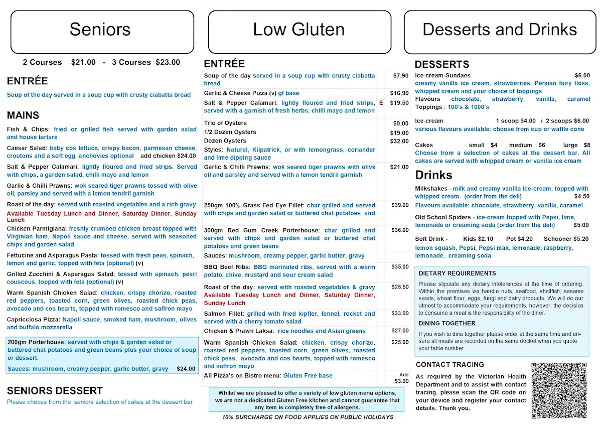 Menu, The Dava Hotel