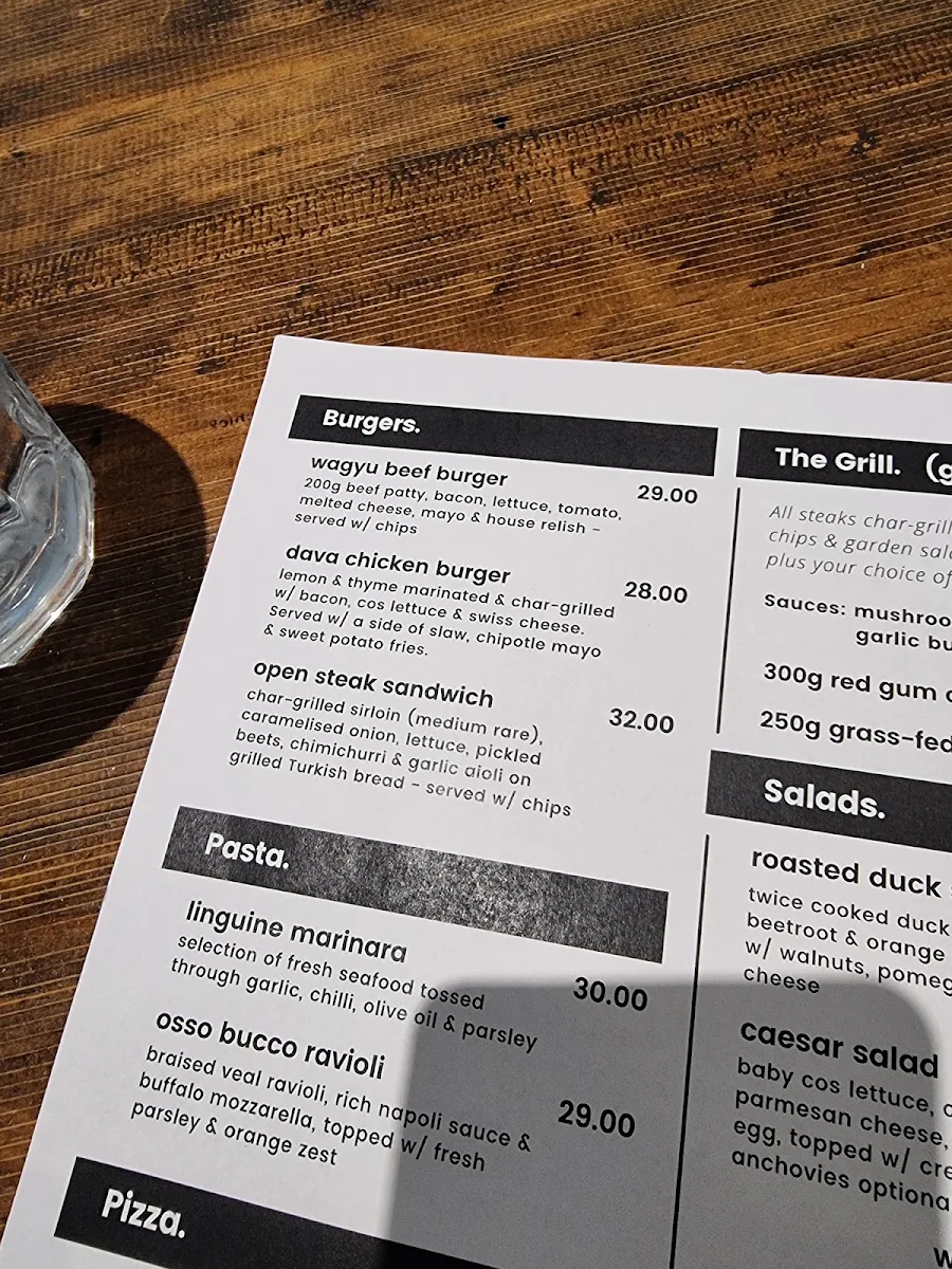 Menu, The Dava Hotel