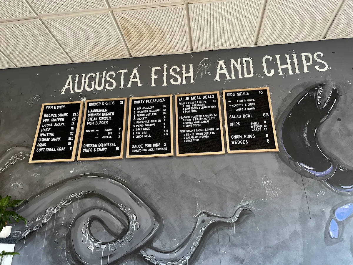 Menu, Augusta Fish & Chips