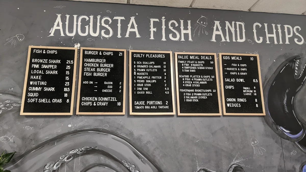 Menu, Augusta Fish & Chips