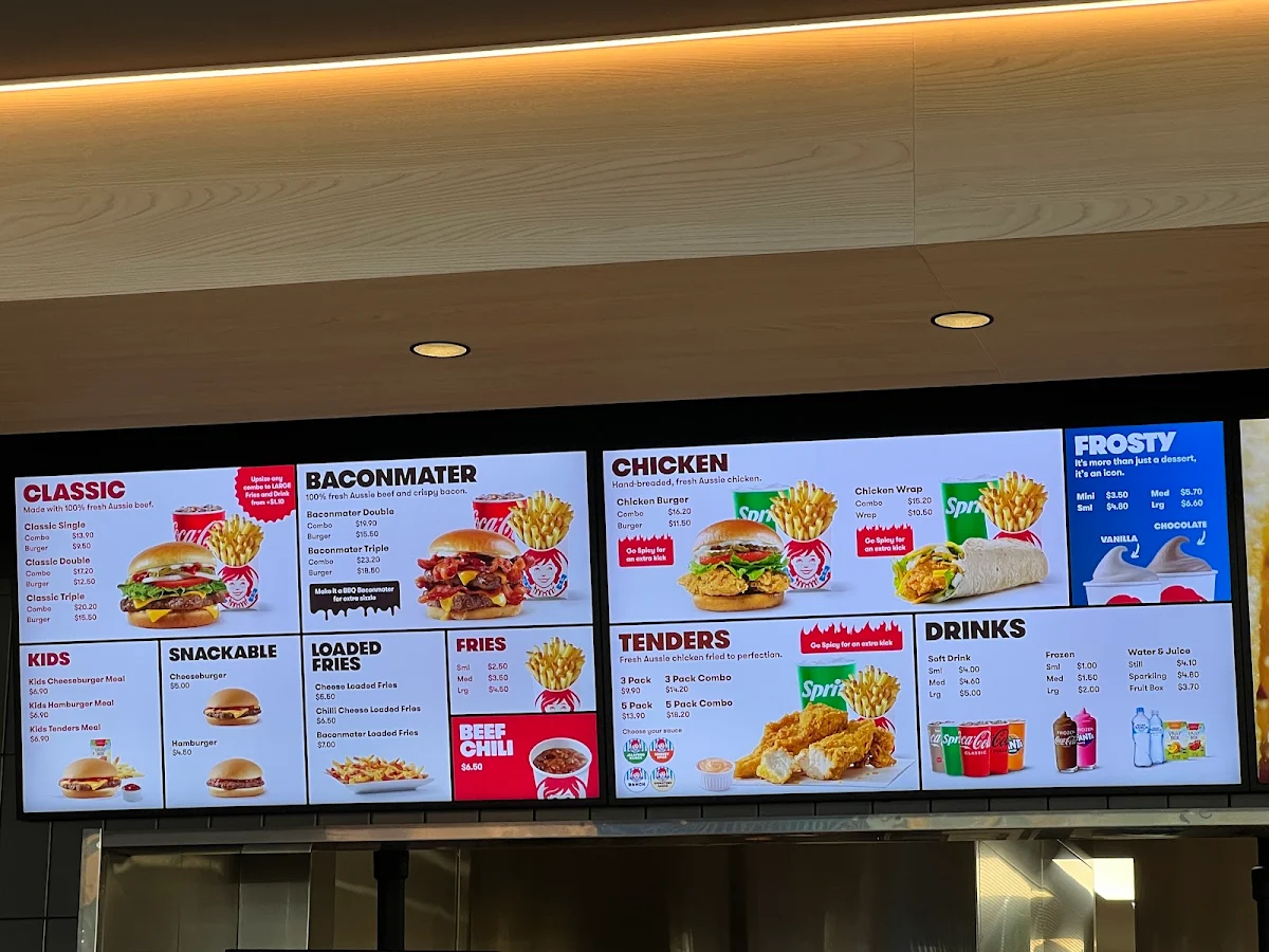 Menu, Wendy's Dandenong South