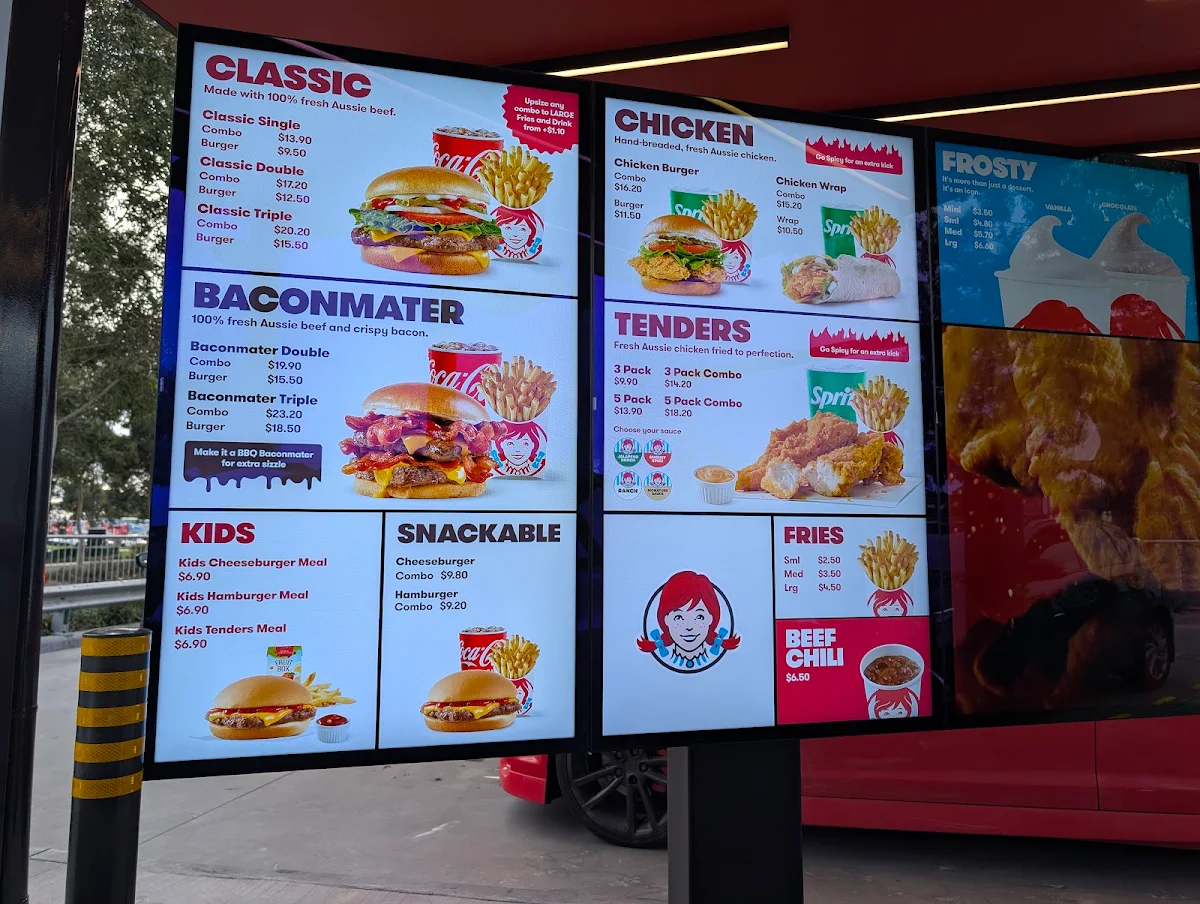 Menu, Wendy's Dandenong South