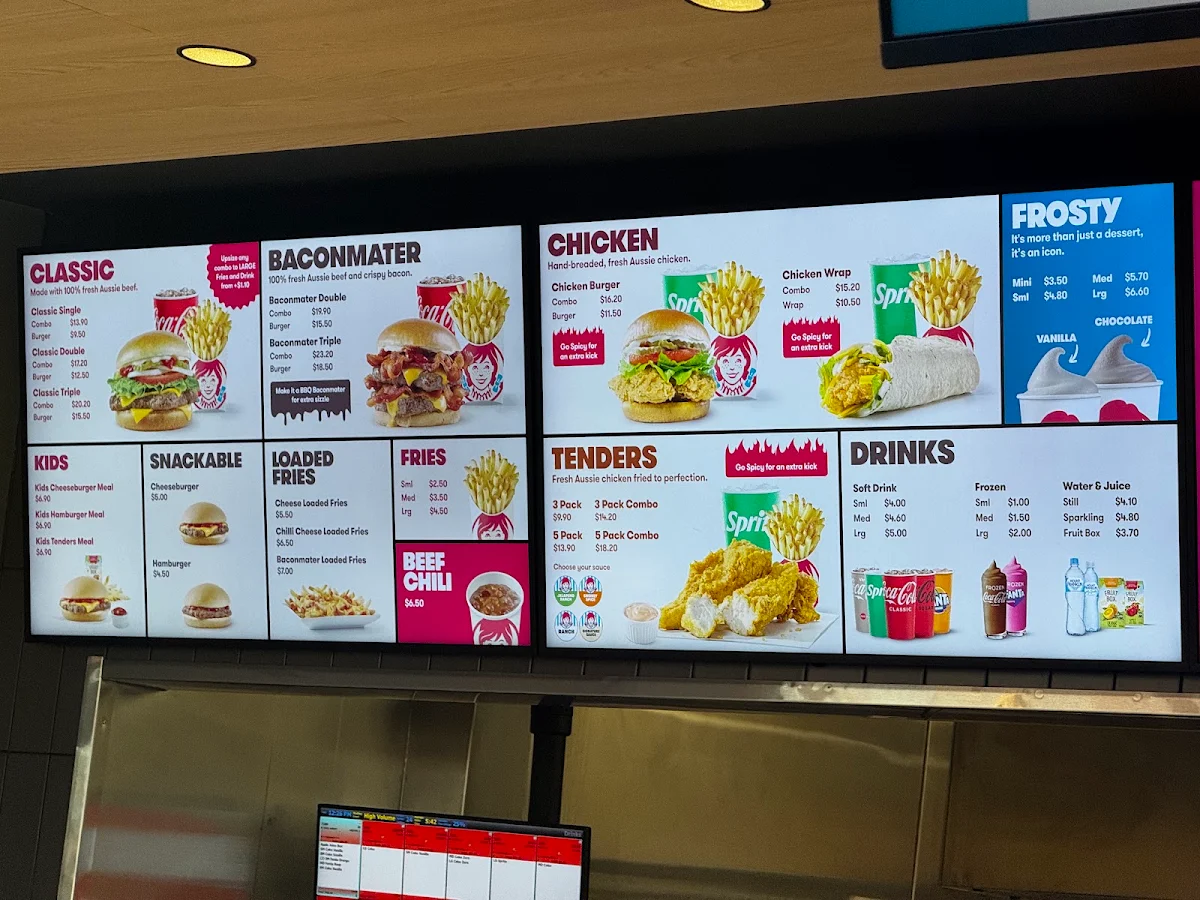 Menu, Wendy's Dandenong South