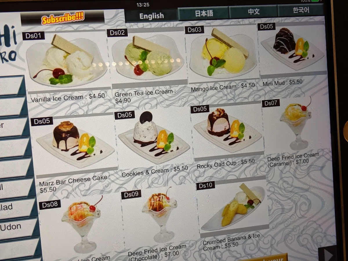 Menu, Sushi Metro - Caboolture South