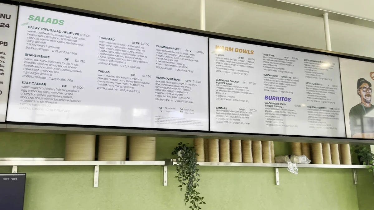 Menu, Greenstreat Swan Street