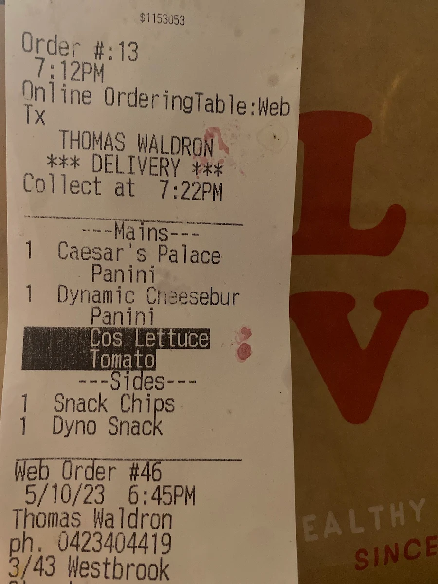 Menu, Grill'd Fairfield