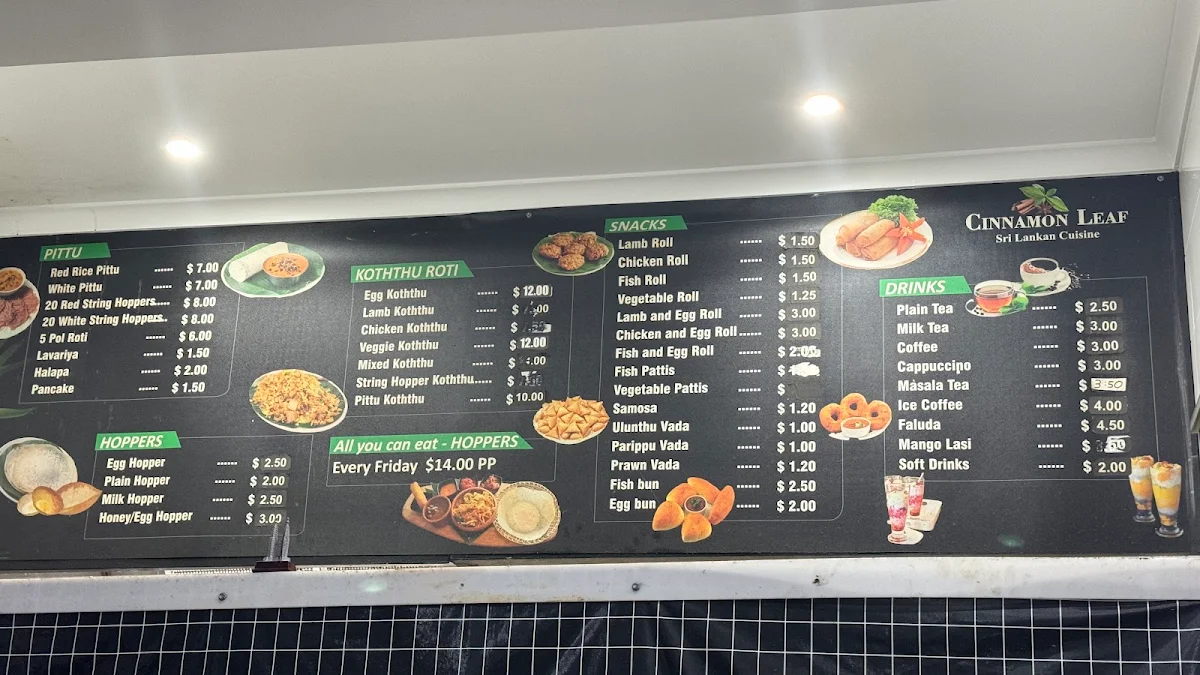 Menu, Cinnamon Leaf