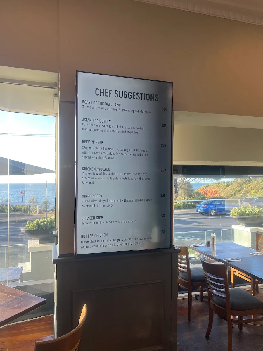 Menu, Kirks on the Esplanade