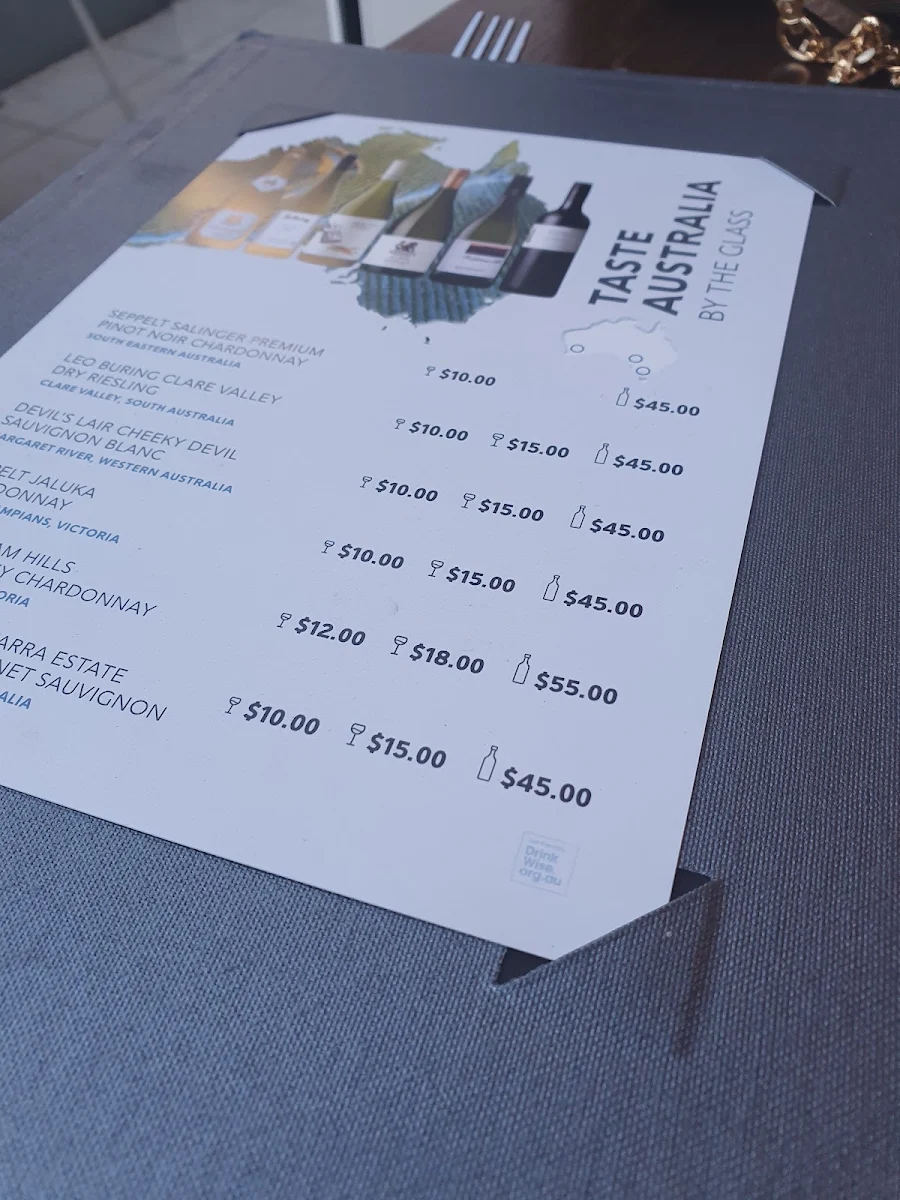Menu, Kirks on the Esplanade