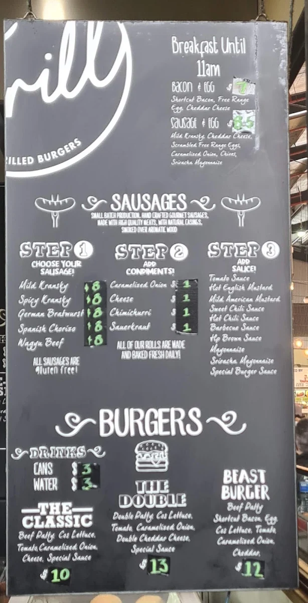 Menu, The Grill