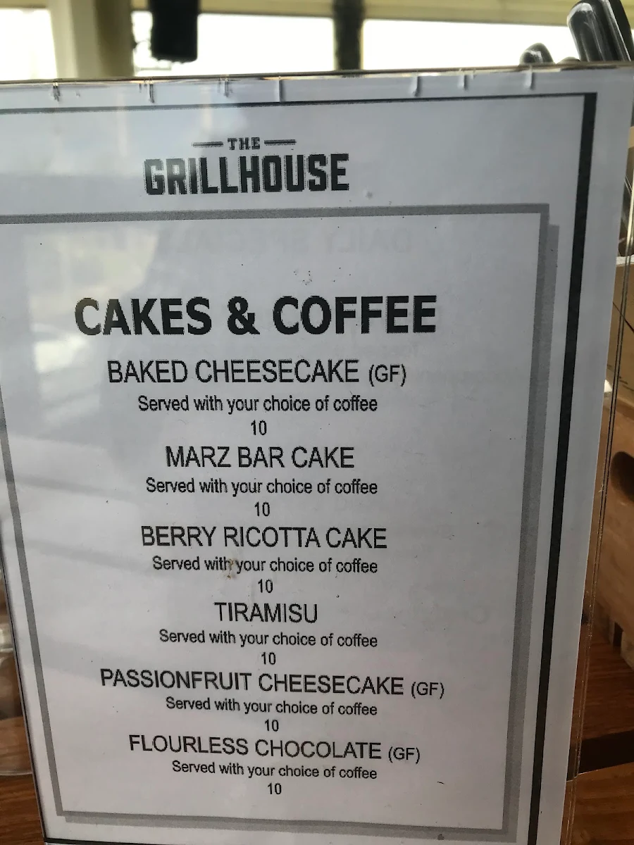 Menu, The Grill