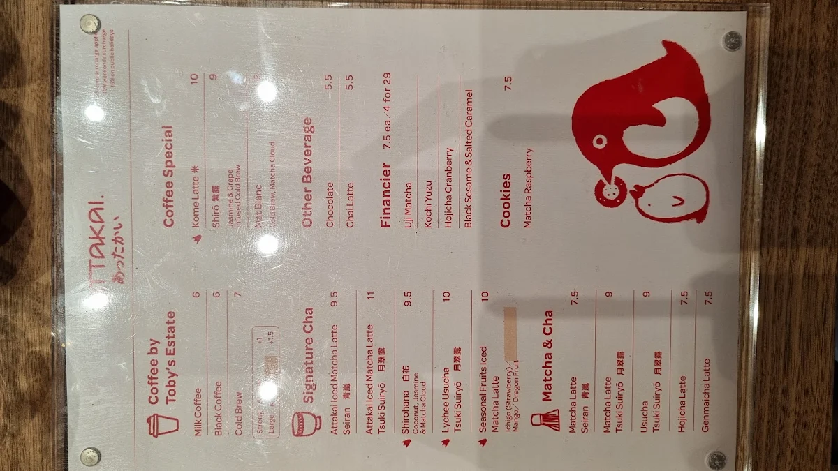 Menu, Attakai Garden
