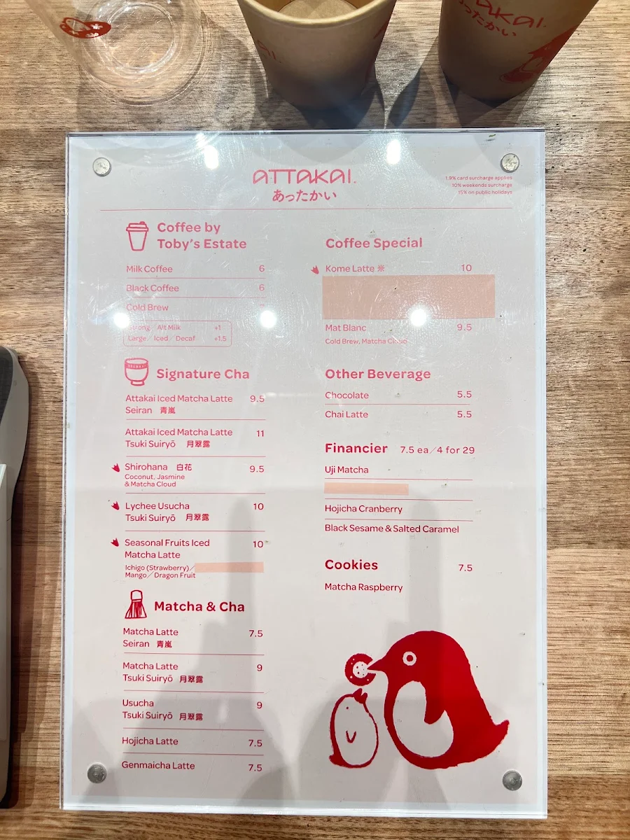 Menu, Attakai Garden