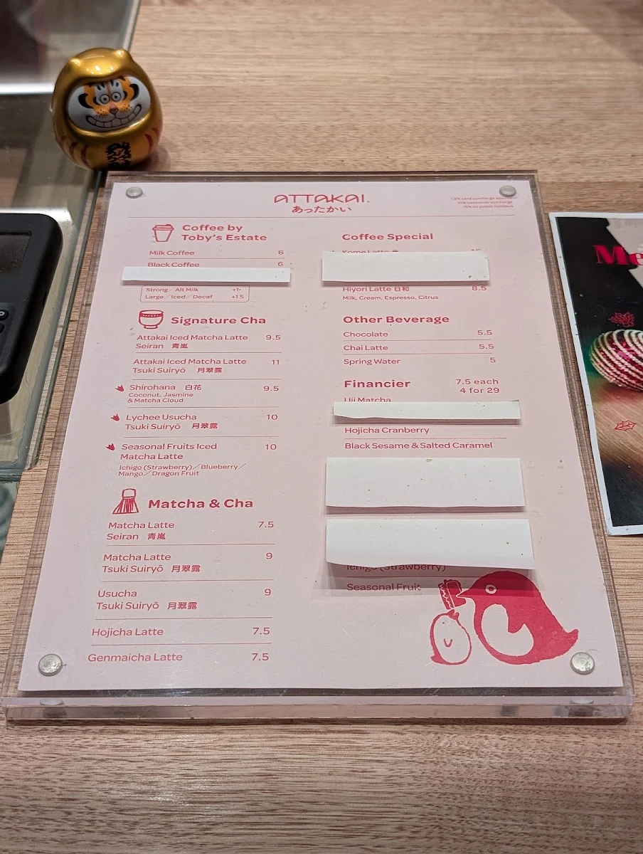 Menu, Attakai Garden