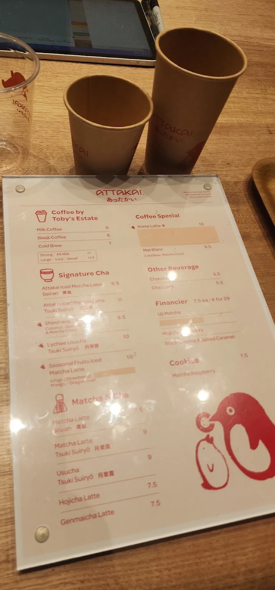 Menu, Attakai Garden
