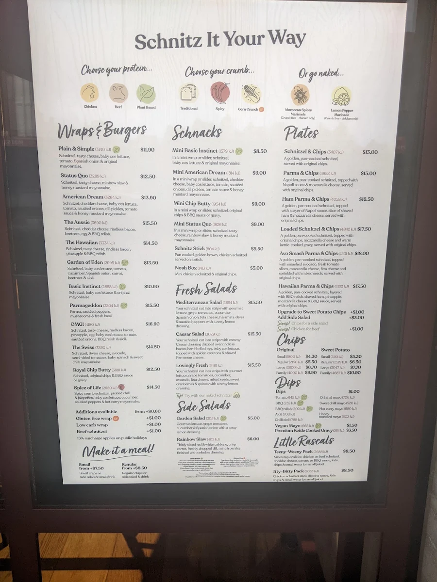 Menu, Schnitz Balaclava