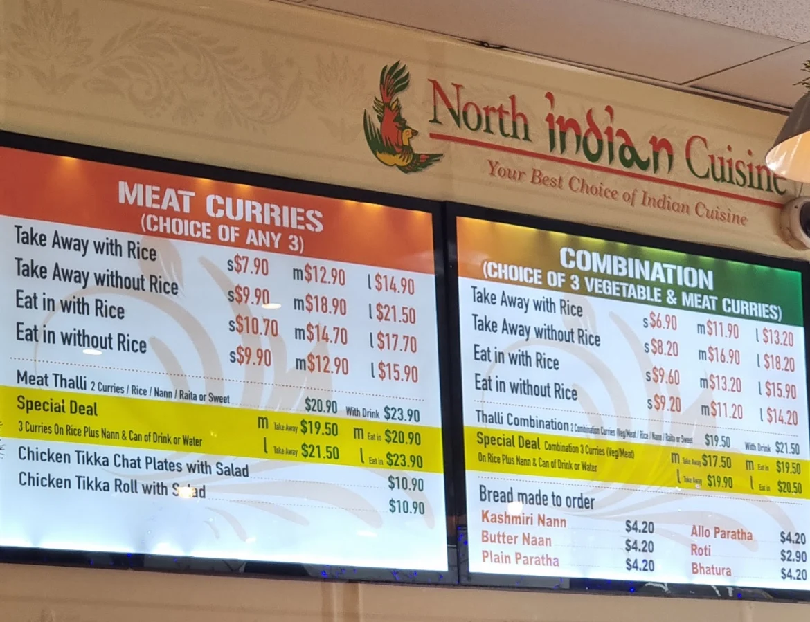 Menu, North Indian Cuisine