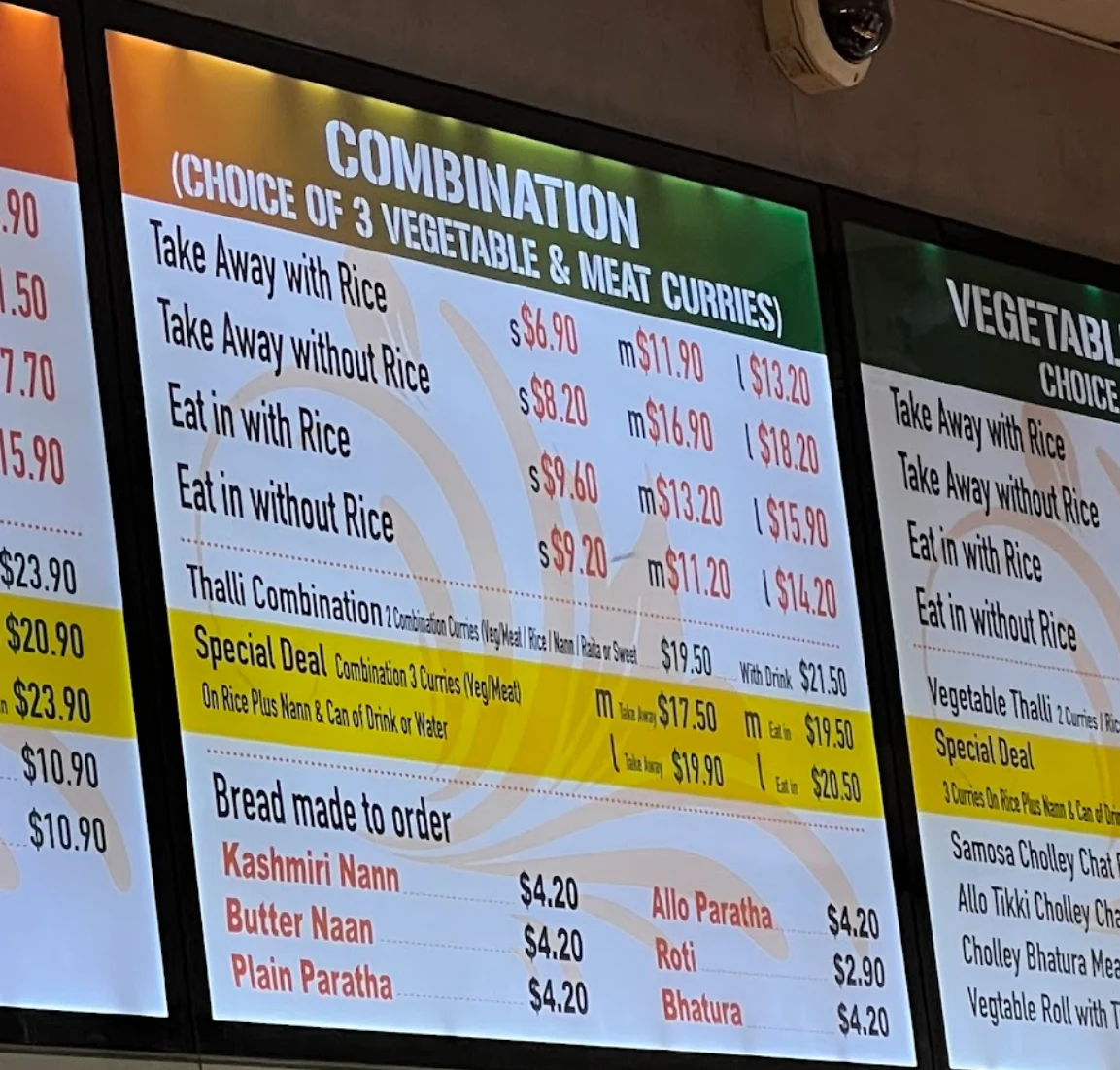 Menu, North Indian Cuisine