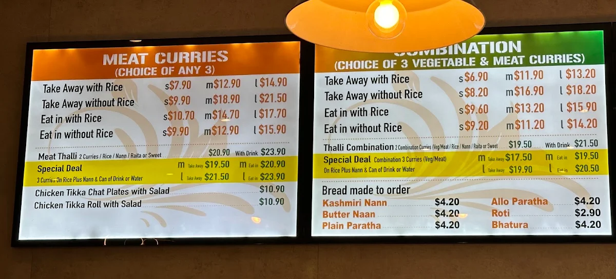 Menu, North Indian Cuisine