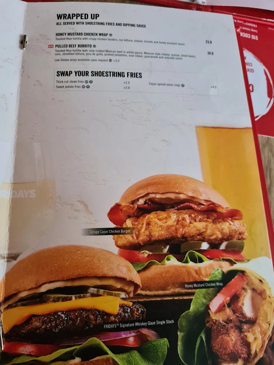 Menu, TGI Fridays