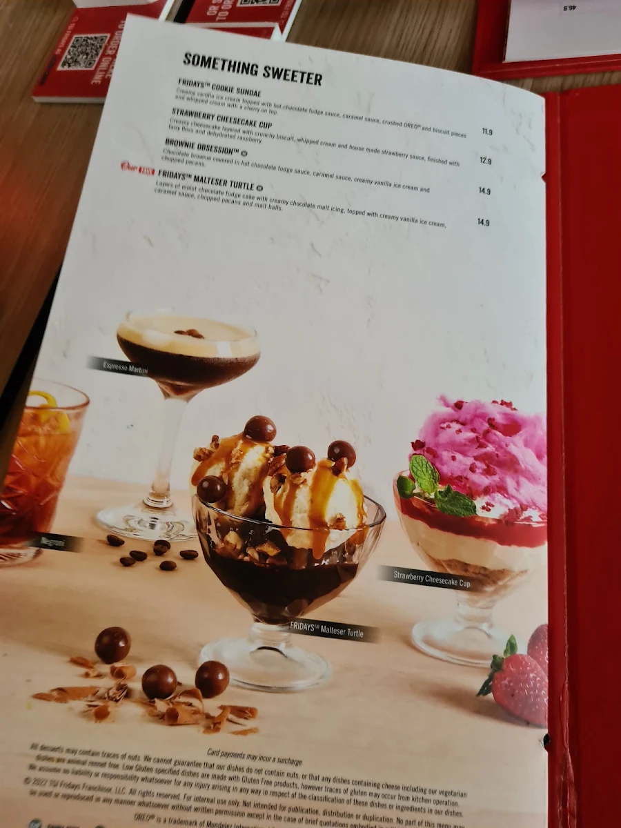 Menu, TGI Fridays