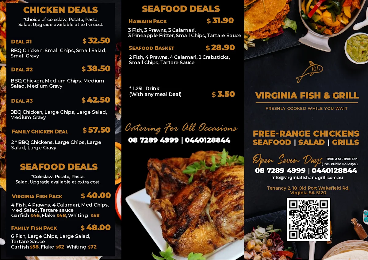 Menu, Virginia Fish & Grill