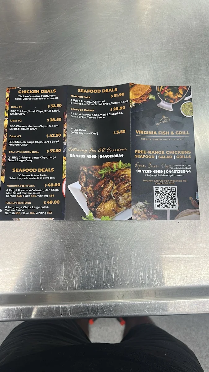Menu, Virginia Fish & Grill