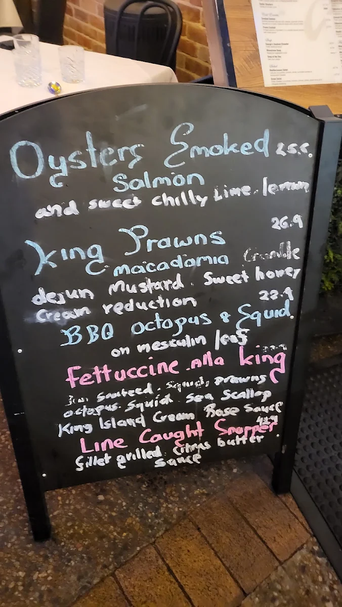 Menu, George's On Broadbeach