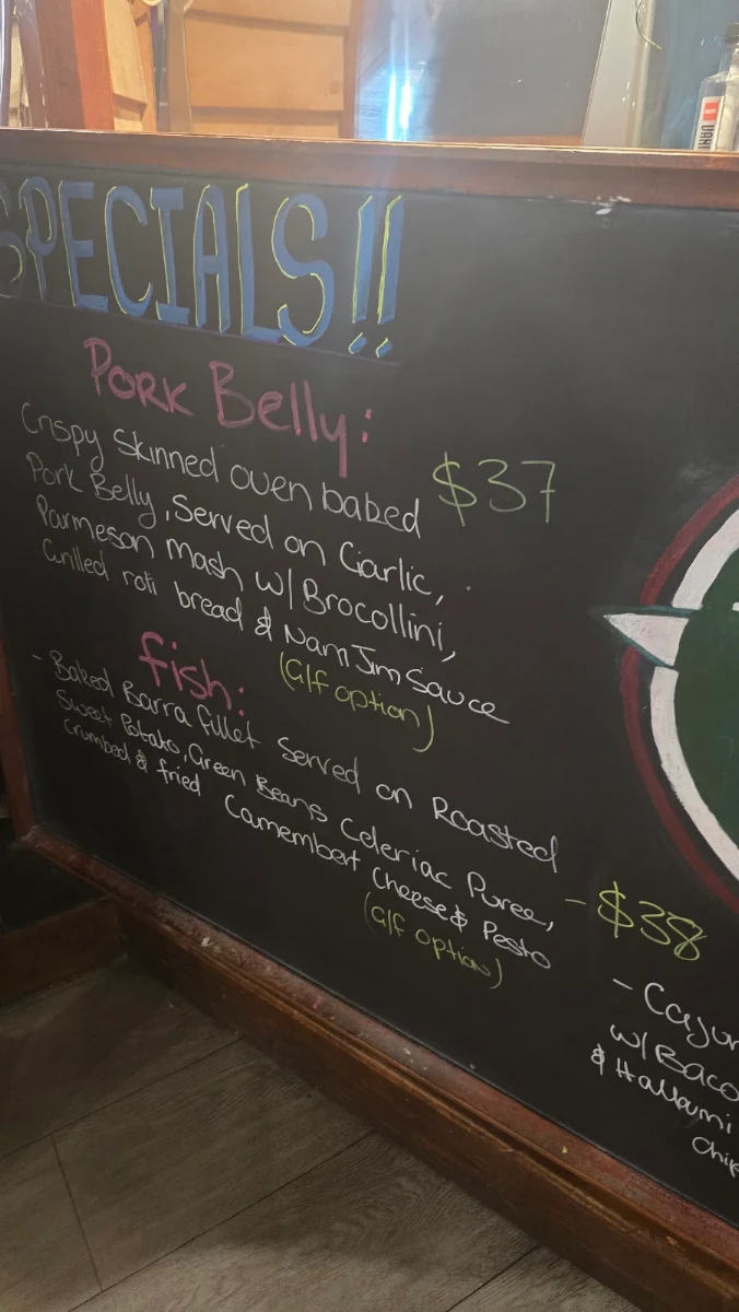 Menu, The Warburton Hotel, Wesburn - Bar & Bistro (The West)