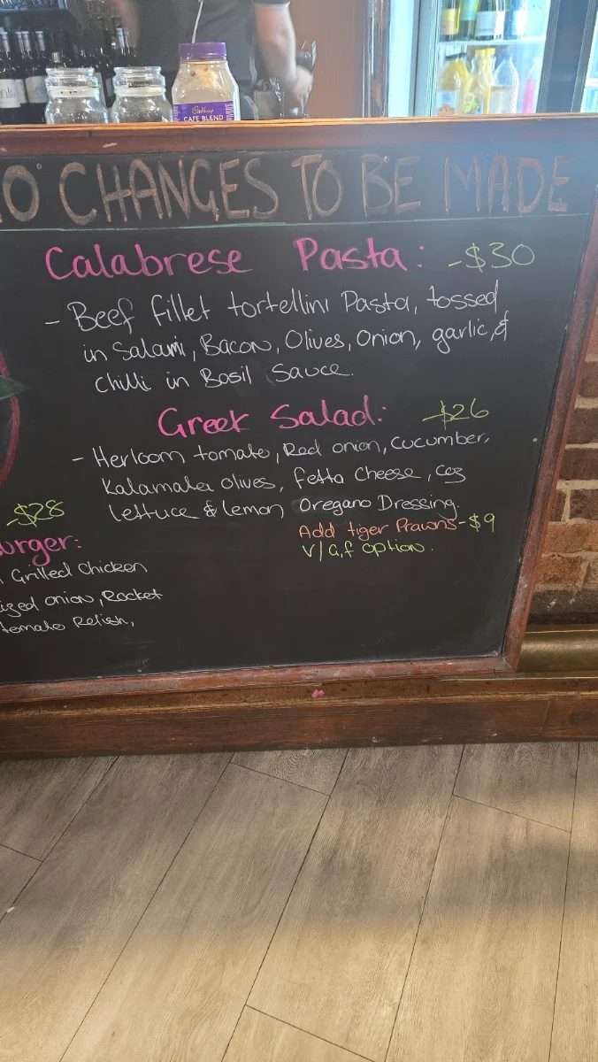 Menu, The Warburton Hotel, Wesburn - Bar & Bistro (The West)