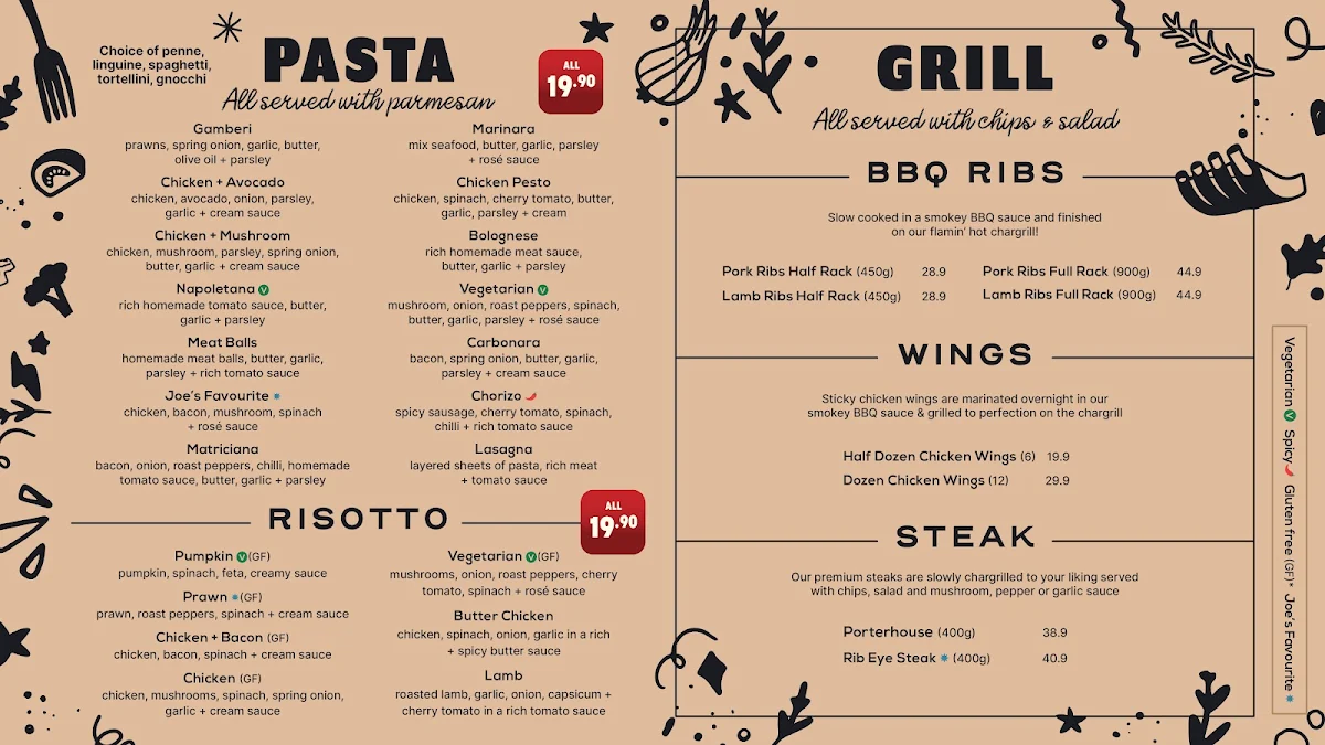 Menu, Smokin' Joes Pizza and Grill - Craigieburn