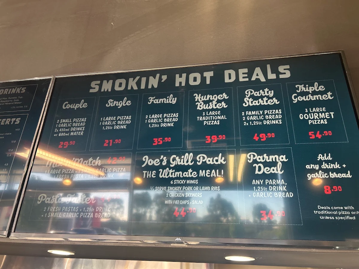 Menu, Smokin' Joes Pizza and Grill - Craigieburn