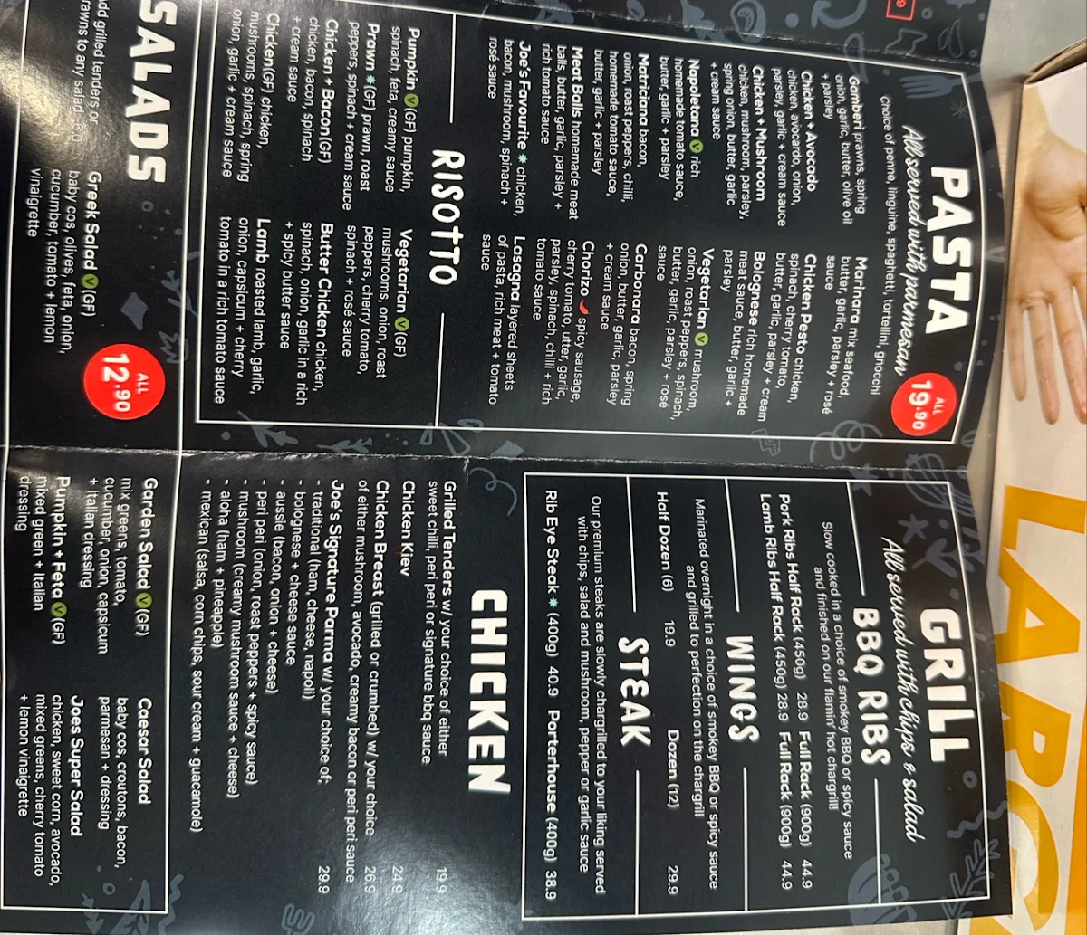 Menu, Smokin' Joes Pizza and Grill - Craigieburn