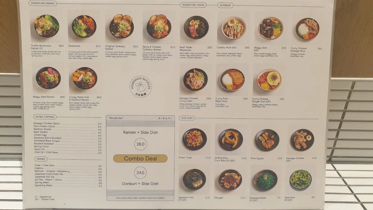Menu, MINIMONO "Noodle Bar"