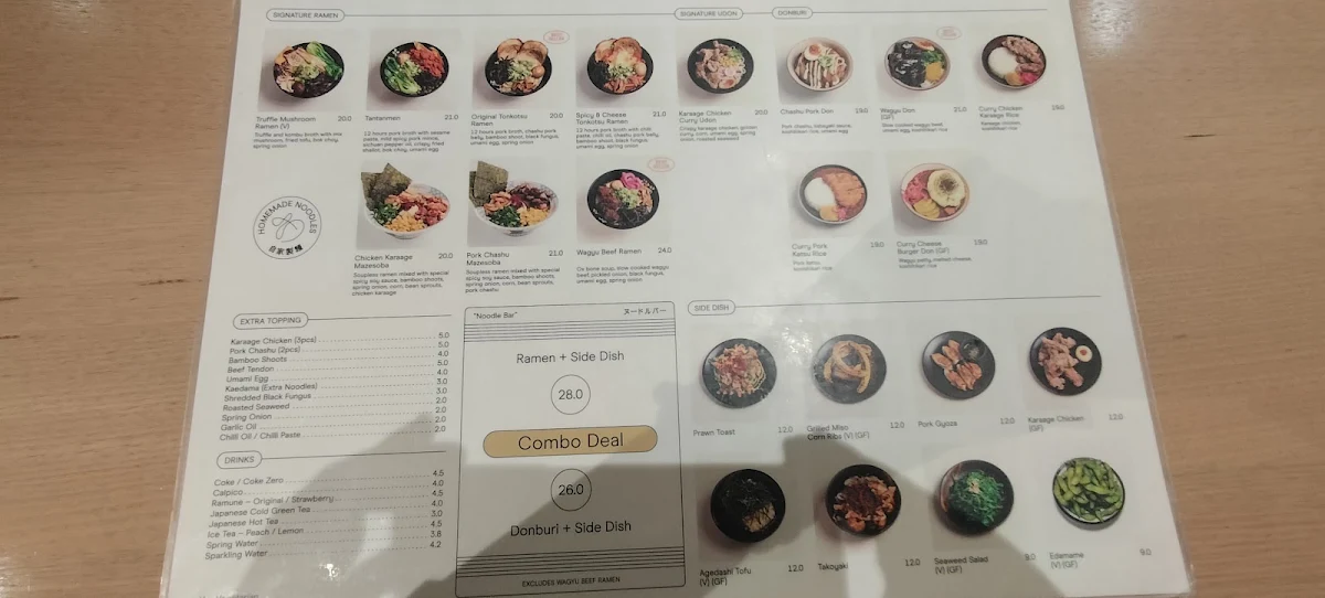 Menu, MINIMONO "Noodle Bar"