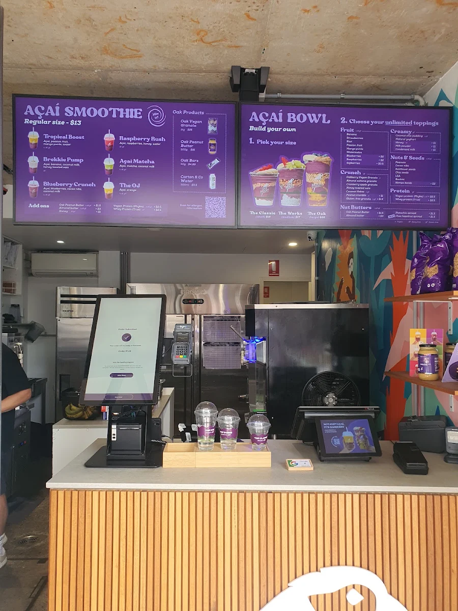 Menu, Oakberry Acai Bondi Beach