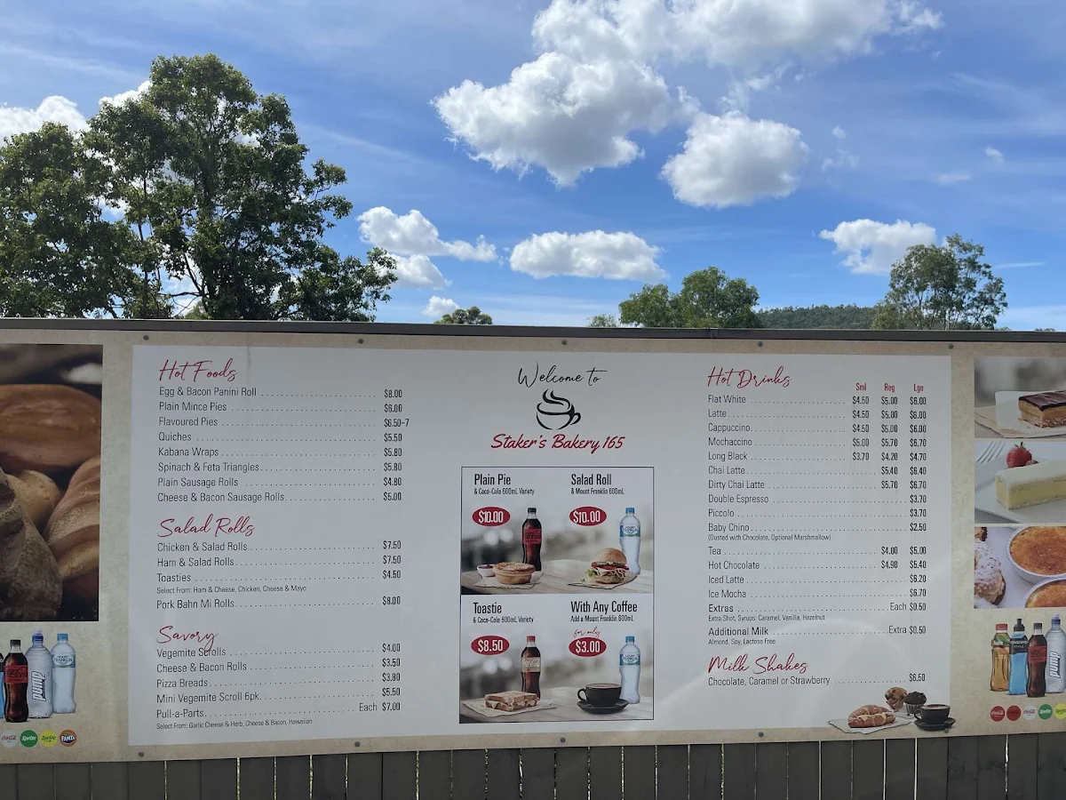 Menu, Bakery 165