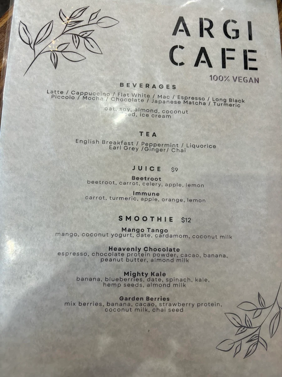 Menu, Little Bunny Cafe