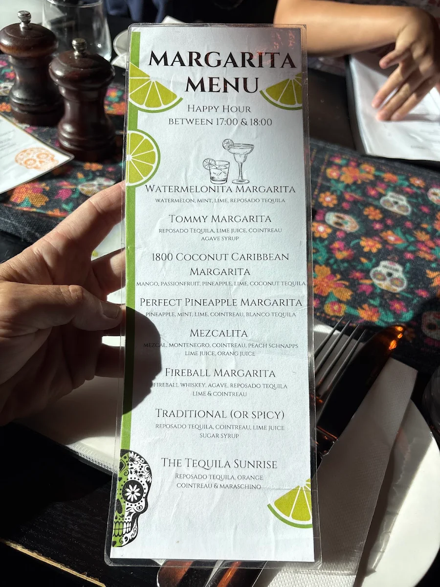 Menu, El Toro Margaret River