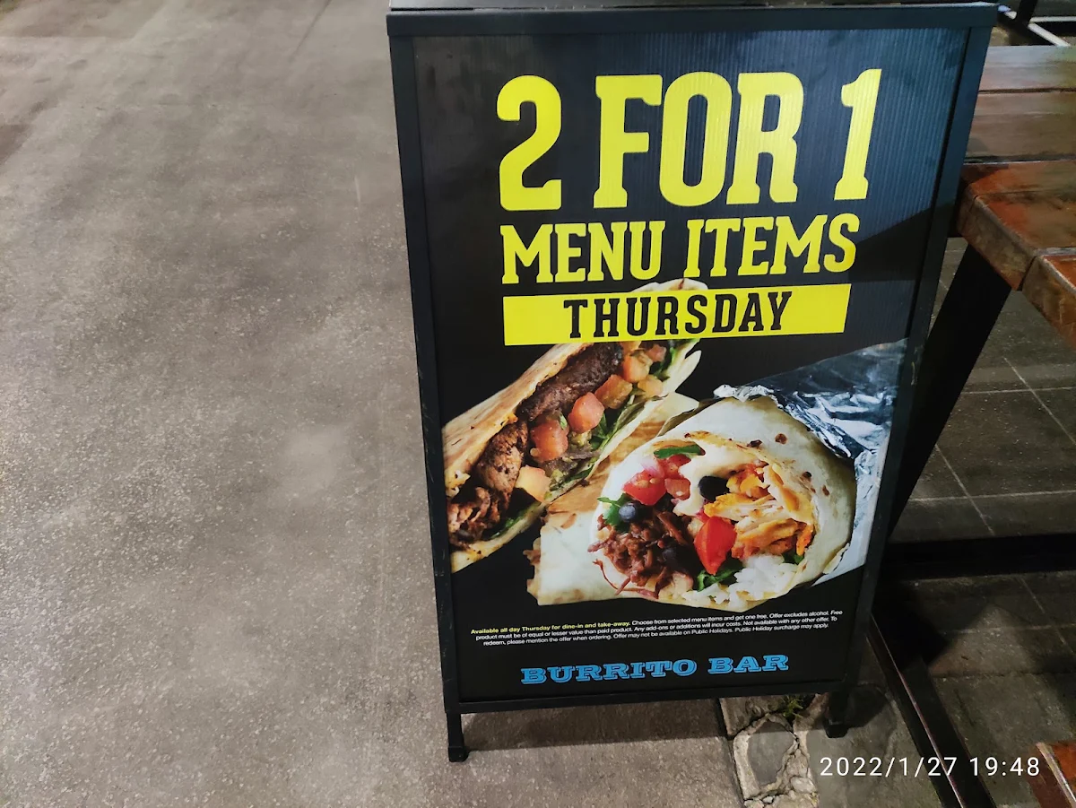 Menu, Burrito Bar Holmview