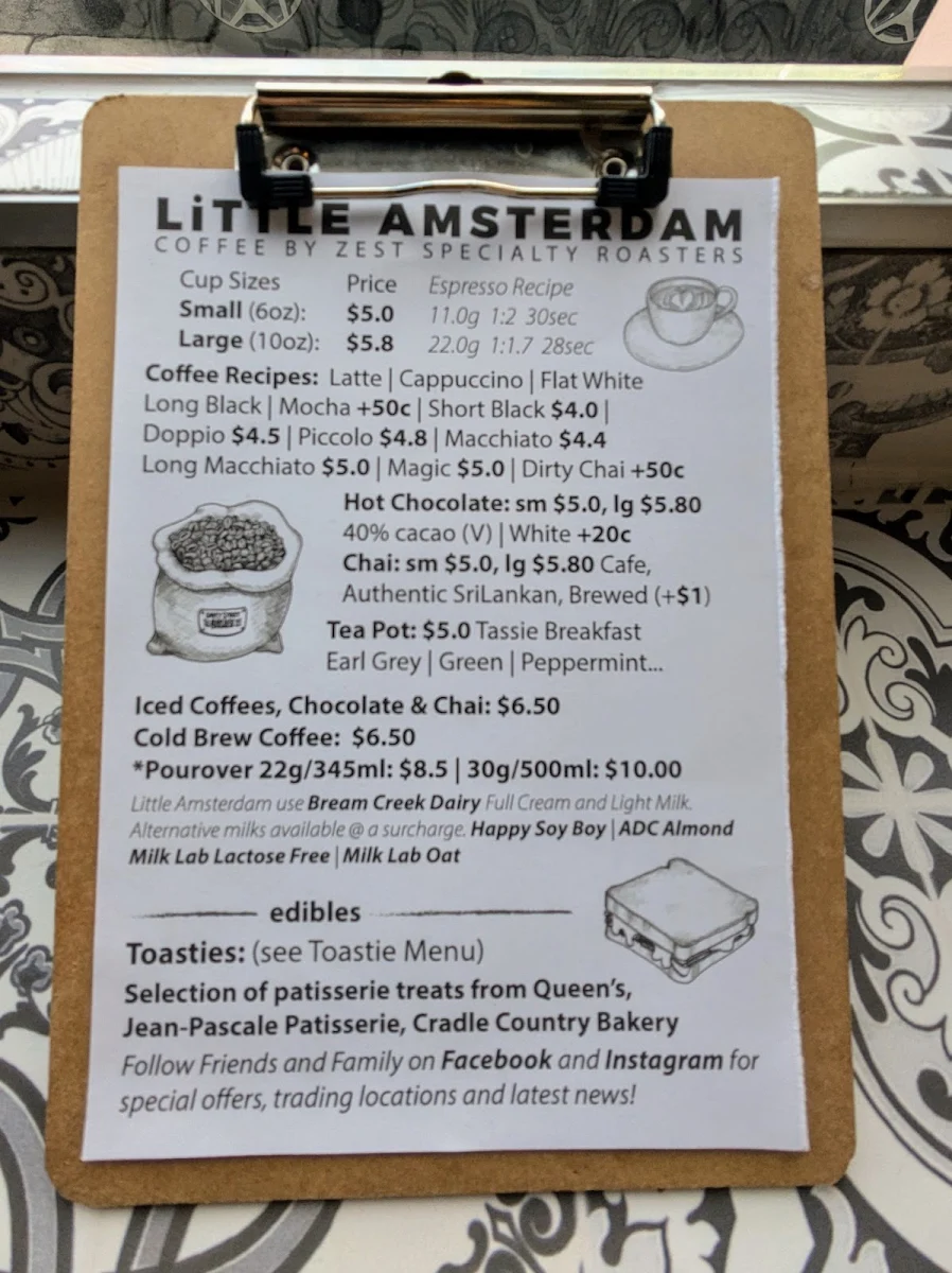 Menu, Little Amsterdam