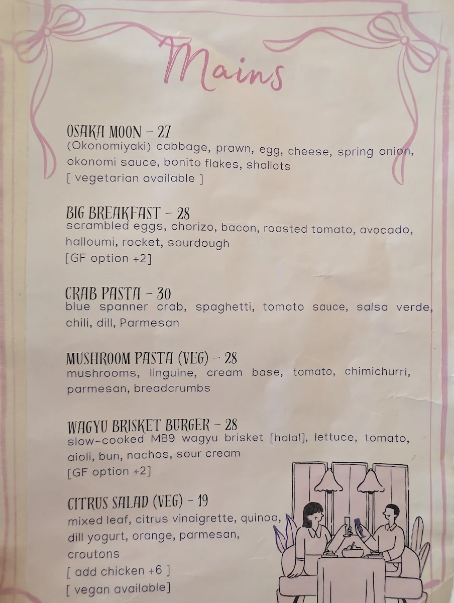 Menu, ellu cafe