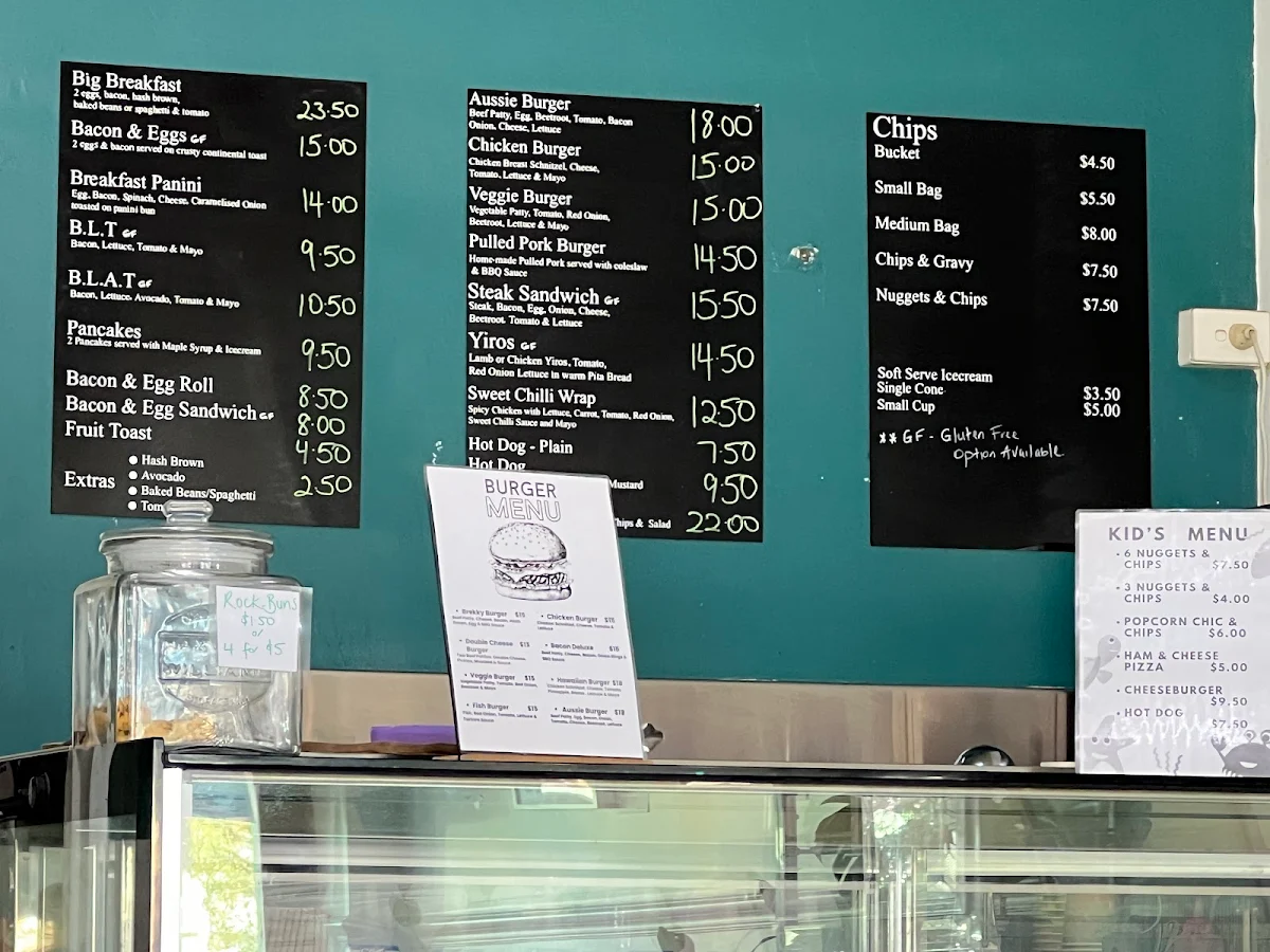 Menu, The Lunch Room Cowell
