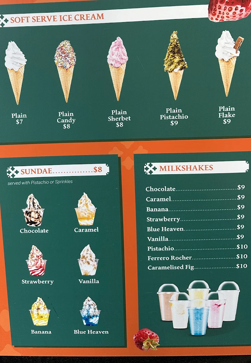 Menu, Tamam Cafe