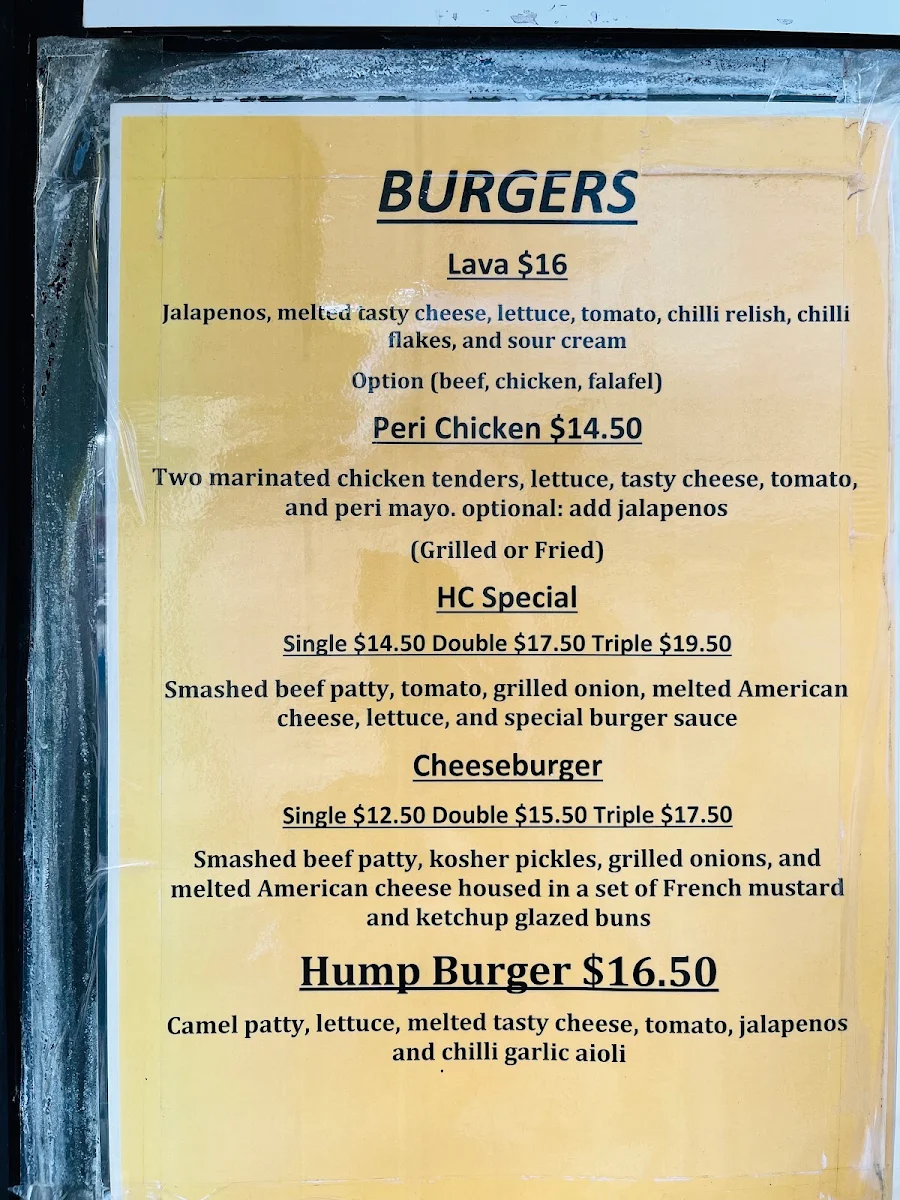 Menu, Tamam Cafe